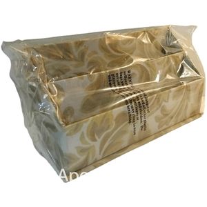 Vintage Avon classic letter organizer with beige and white jacquard leaf print